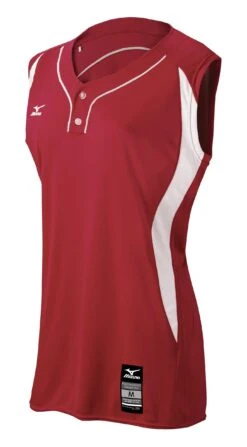 Mizuno Womens Elite 2-Button Game Jersey Sleeveless -Mizuno 350604 3U00