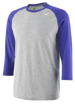 Men's Mizuno 3/4 Baseball Practice Tee -Mizuno 351109 9152